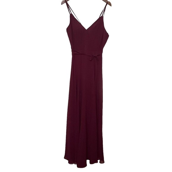 Marchesa Notte Valentia Gown Women’s Size 8 Burgundy A-Line Long Bridesmaid Dres - Picture 1 of 11